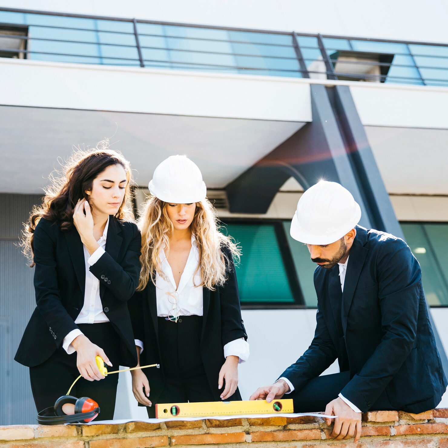 Engineers in Helmets On-site